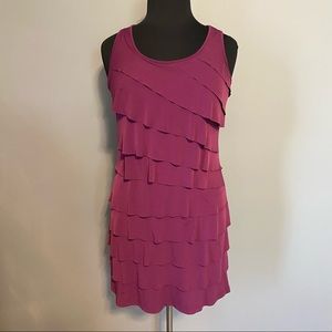 APT 9 sleeveless dress with tiered ruffles sz M
